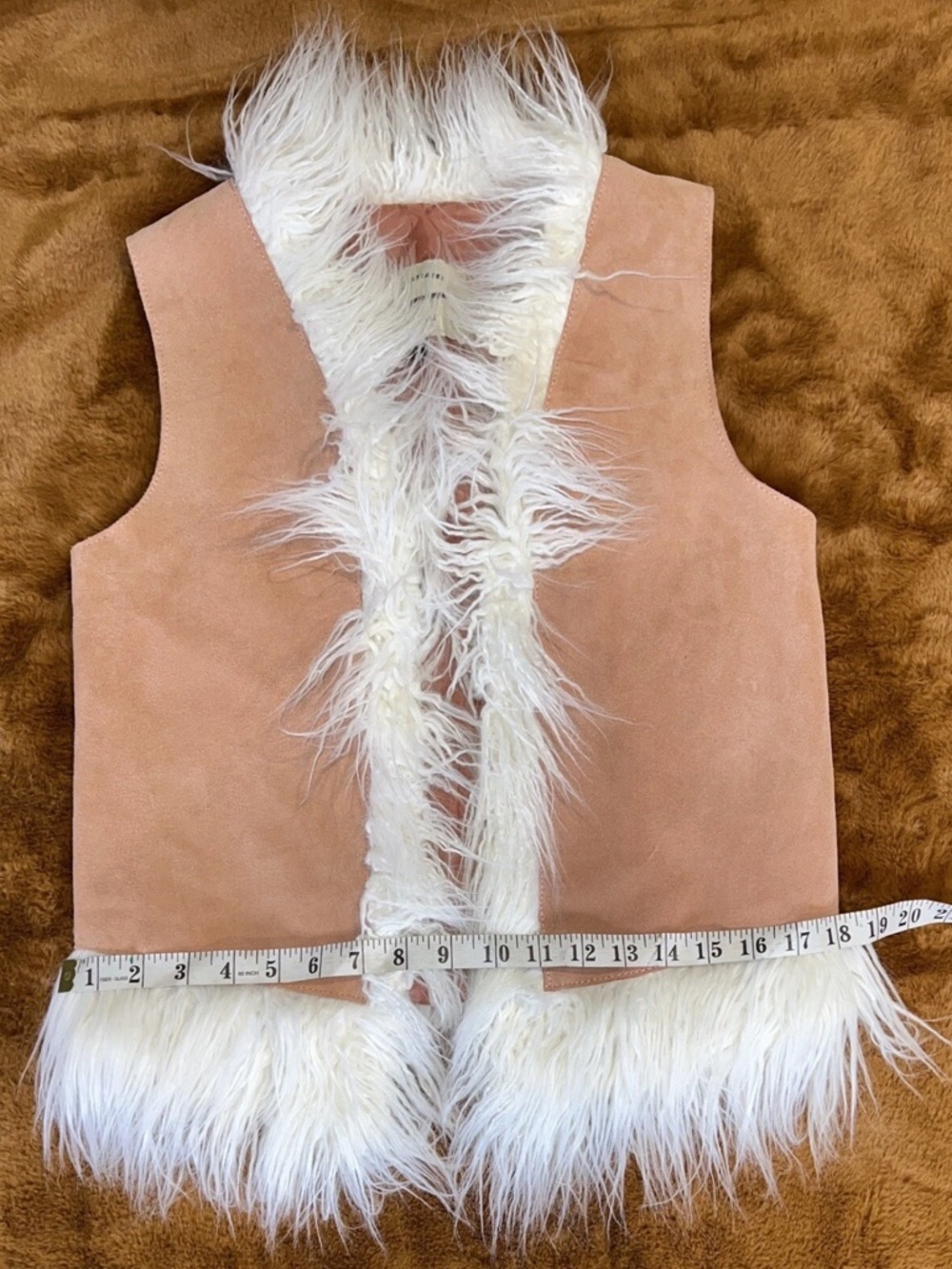 Free People Understated Indigo River Vest Pink XS faux fur - Picture 7 of 16